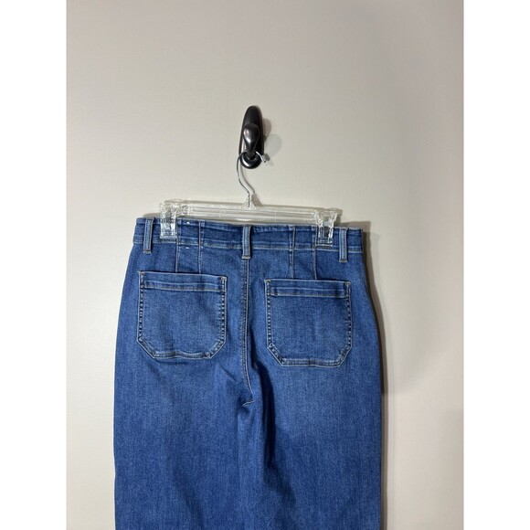 Talbots Flawless High Waist Wide Leg Cropped Jeans Size 10 Side Buttons - Picture 12 of 13